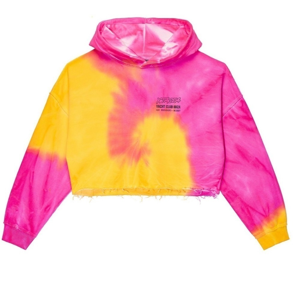NWT Xtasea Spiral Tie Dye Cropped Hoodie